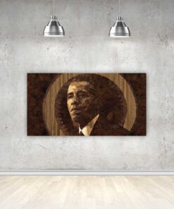 Barack Obama – Handcrafted Wooden Veneer Artwork