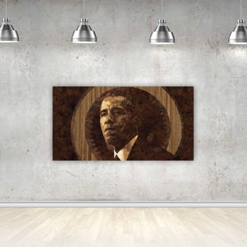 Barack Obama – Handcrafted Wooden Veneer Artwork