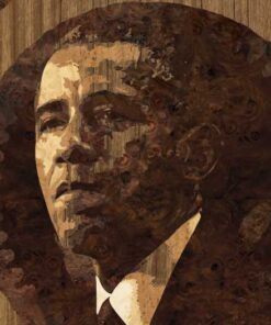 Barack Obama – Handcrafted Wooden Veneer Artwork
