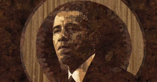Barack Obama – Handcrafted Wooden Veneer Artwork