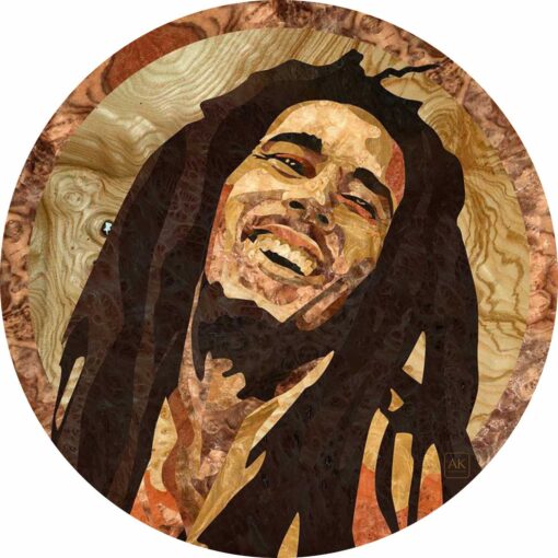 Bob Marley – Handcrafted Wooden Veneer Artwork